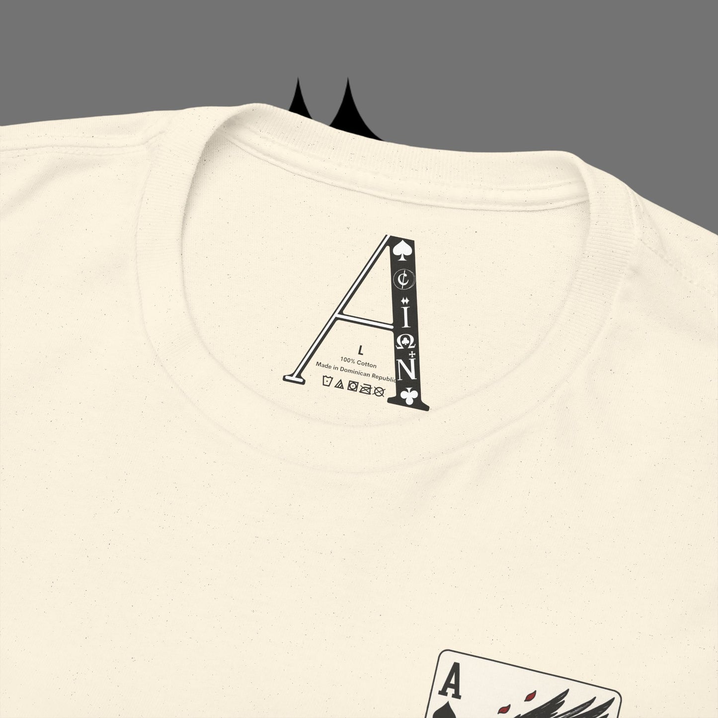 Ace of Crows T‑Shirt — Gothic Playing Card Tee with Raven & Blood Drop Design