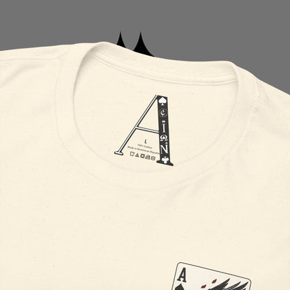 Ace of Crows T‑Shirt — Gothic Playing Card Tee with Raven & Blood Drop Design