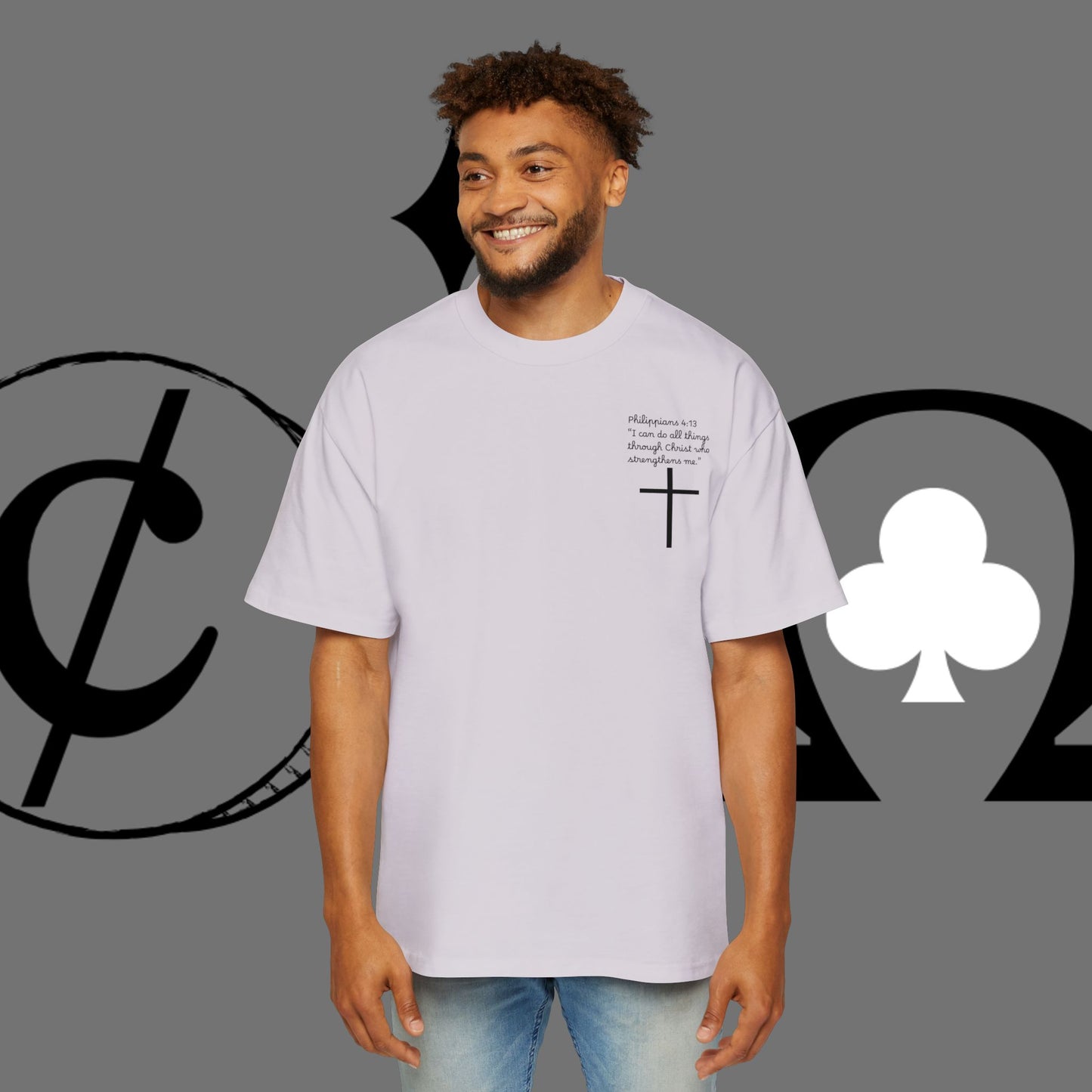 Action Symbol Tee — Minimal Graphic Men's Oversized T-Shirt