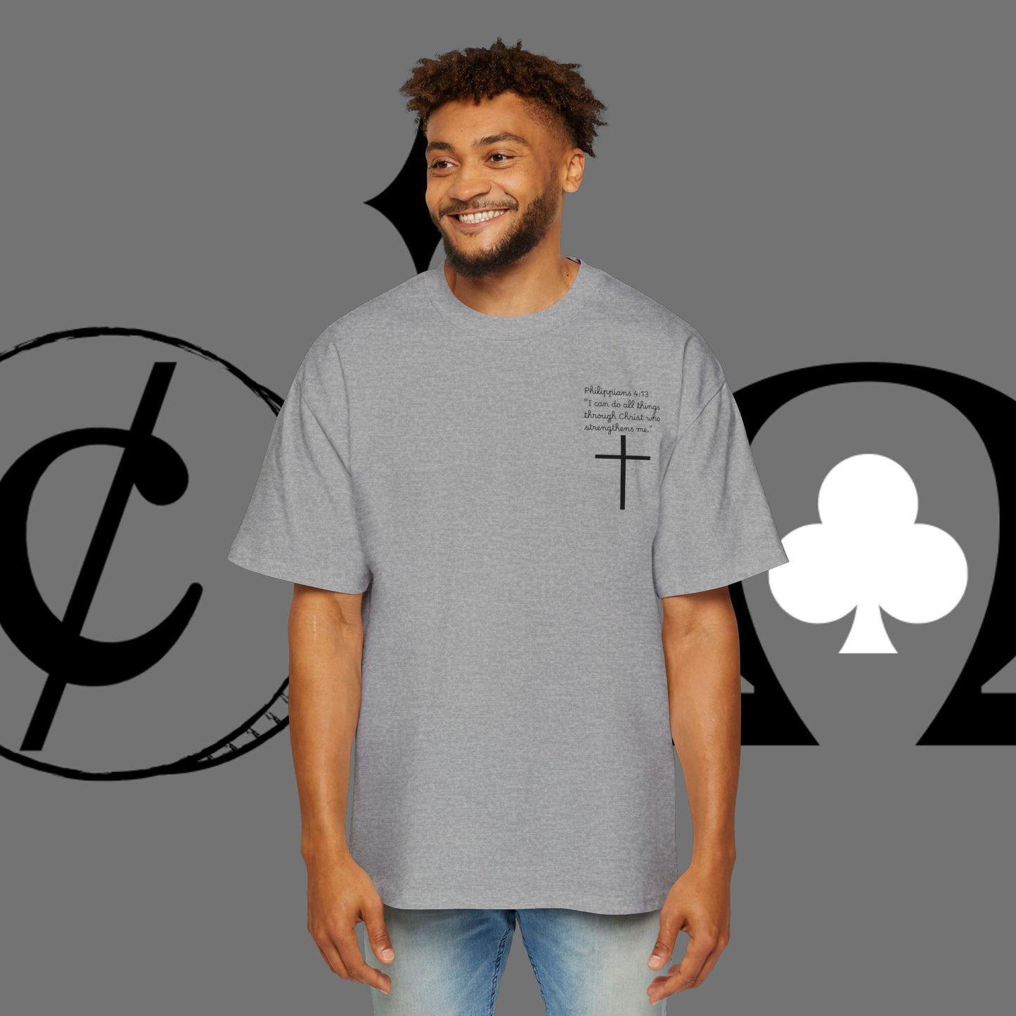 Action Symbol Tee — Minimal Graphic Men's Oversized T-Shirt