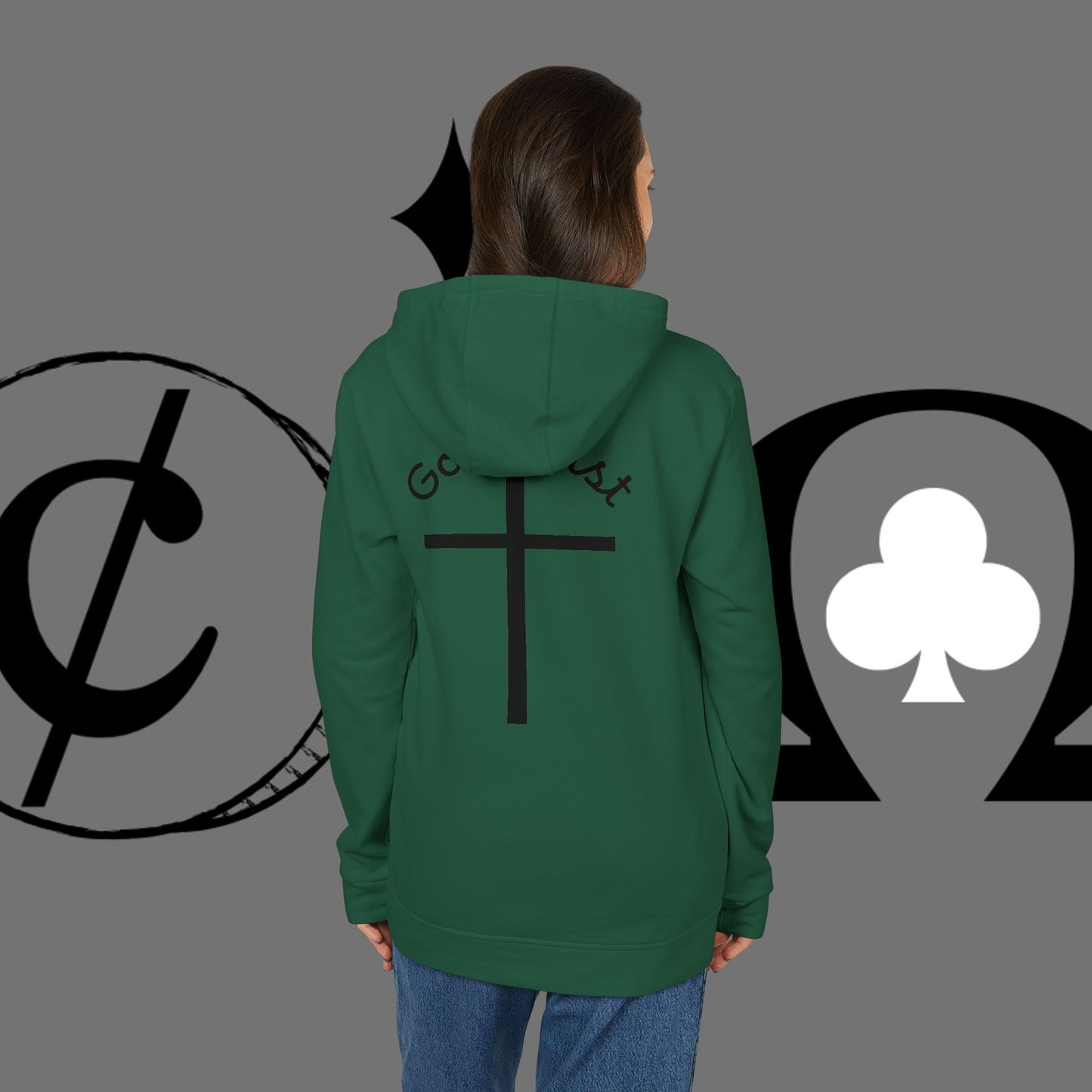 Christian Cross Hoodie — "Go At" Graphic Spiritual Sweatshirt