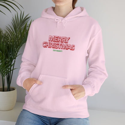 Christmas Hoodie — 'Merry Christmas' Front & 'Naughty is the New Nice' Back Holiday Hoodie