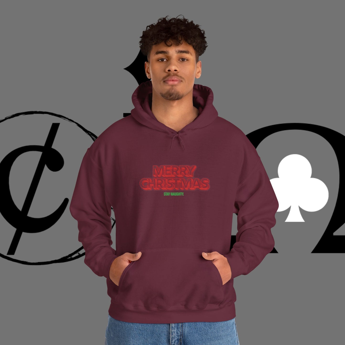 Christmas Hoodie — 'Merry Christmas' Front & 'Naughty is the New Nice' Back Holiday Hoodie