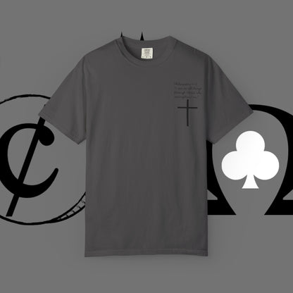 God First Cross T-Shirt — Faith-Based Christian Tee ("God First" Back Print)