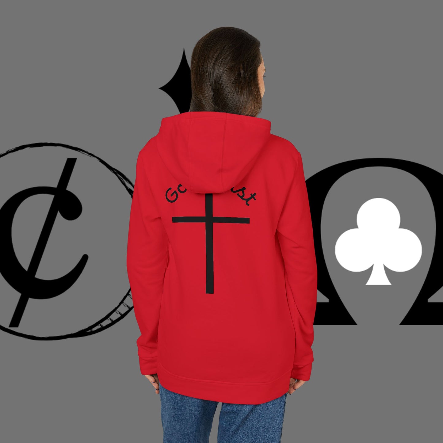 Christian Cross Hoodie — "Go At" Graphic Spiritual Sweatshirt