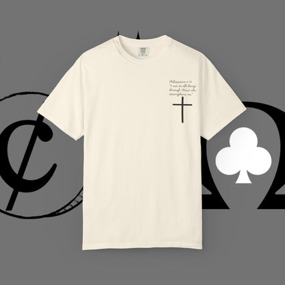 God First Cross T-Shirt — Faith-Based Christian Tee ("God First" Back Print)