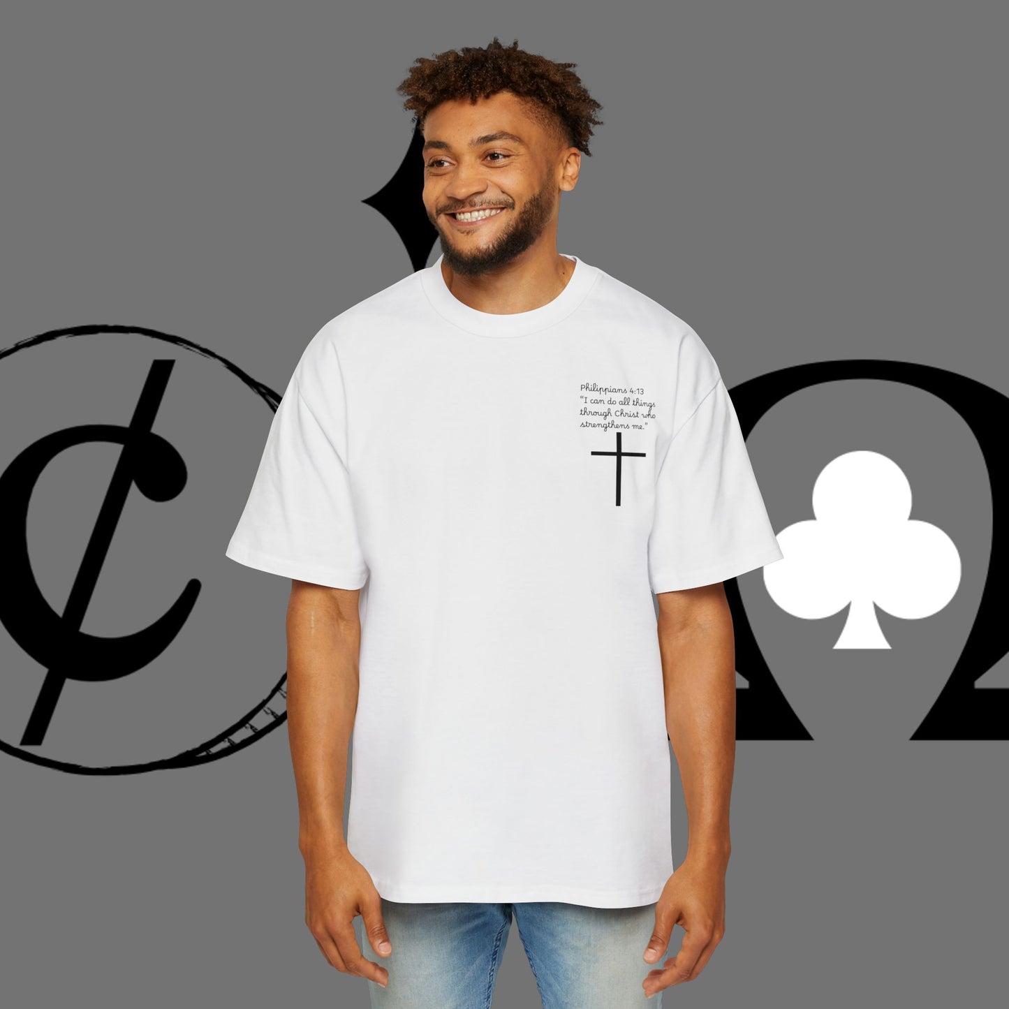 Action Symbol Tee — Minimal Graphic Men's Oversized T-Shirt