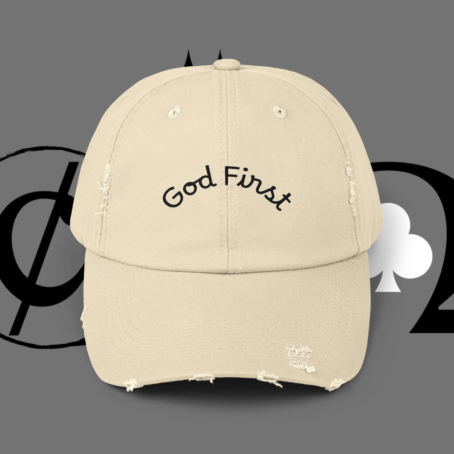 God First Distressed Dad Hat