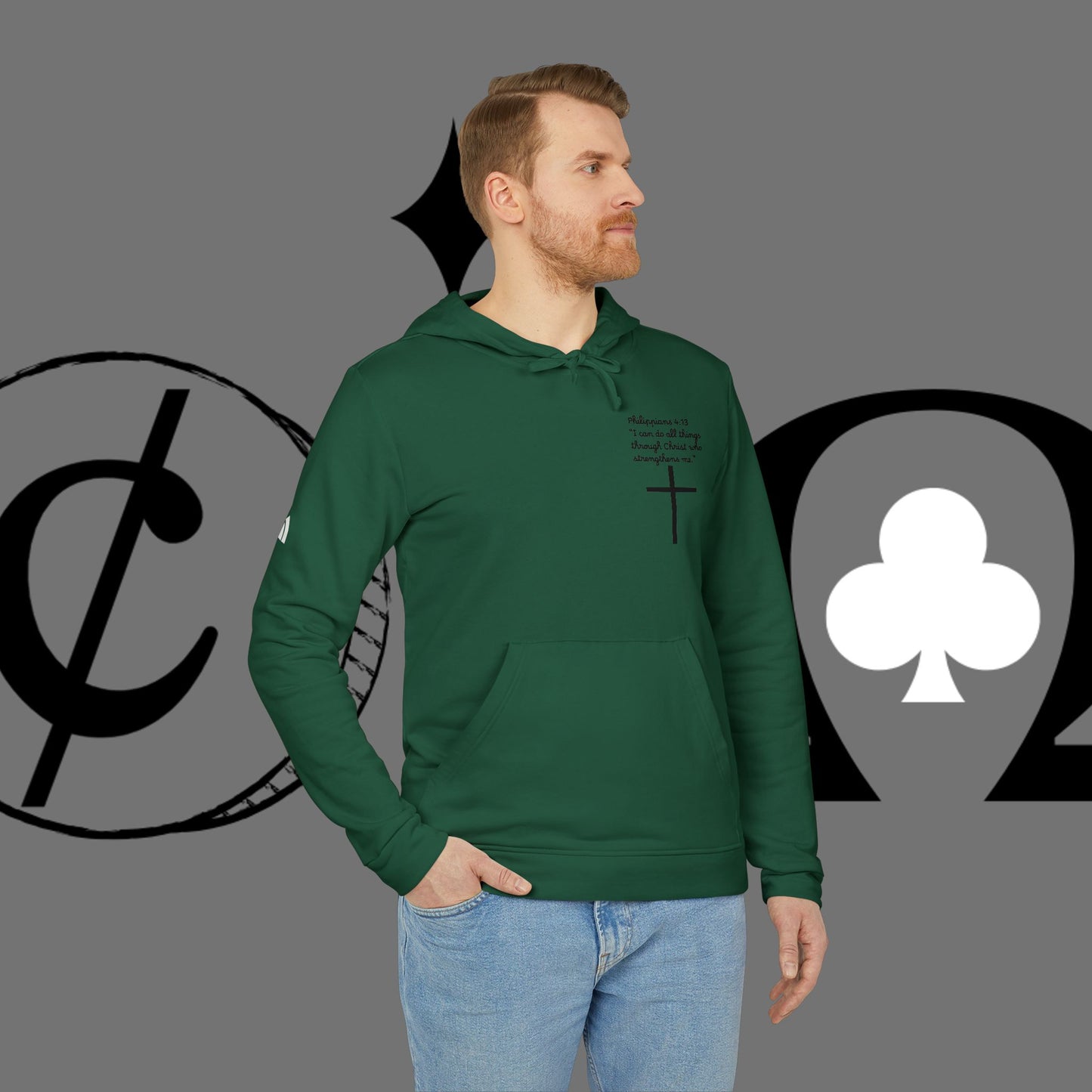 Christian Cross Hoodie — "Go At" Graphic Spiritual Sweatshirt