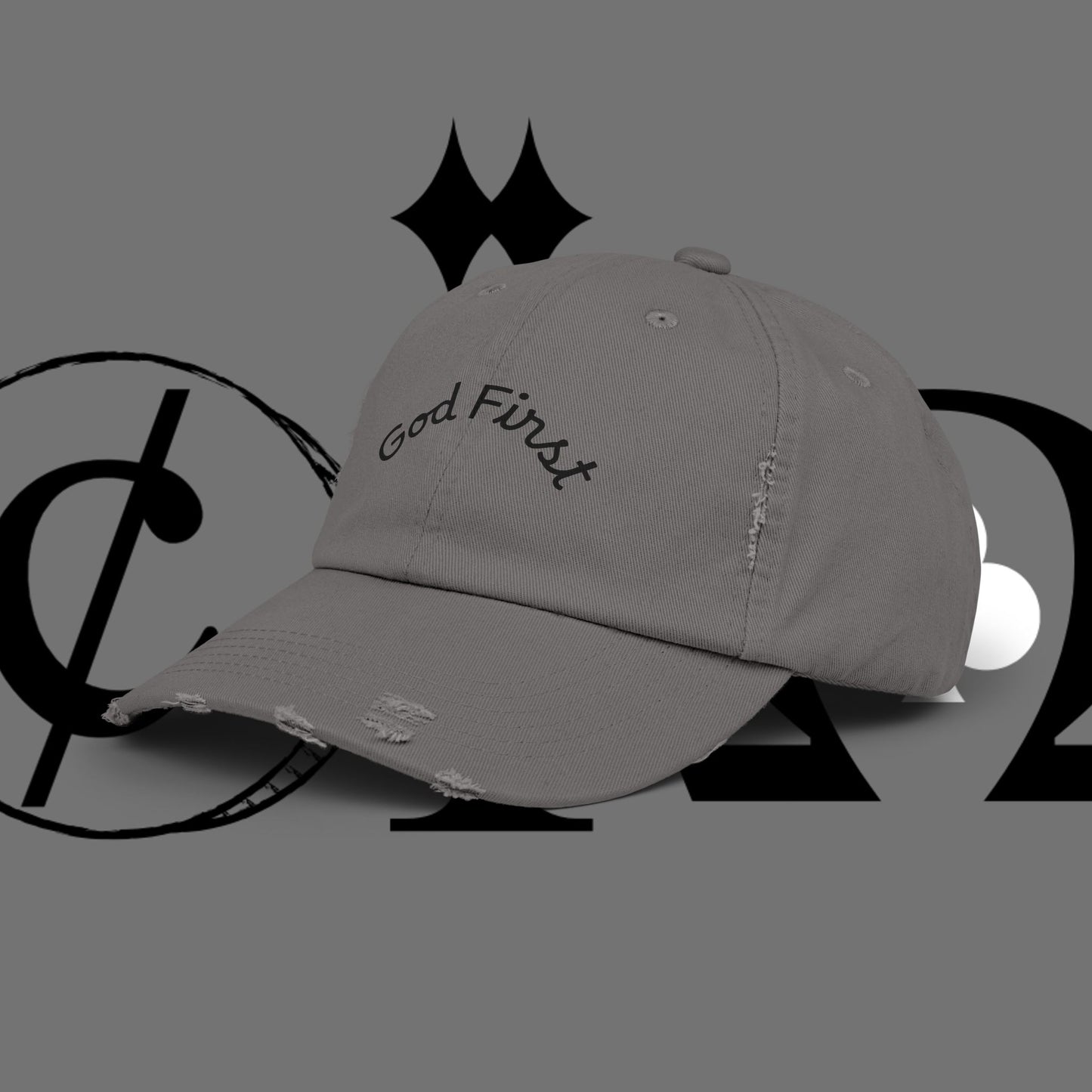 God First Distressed Dad Hat