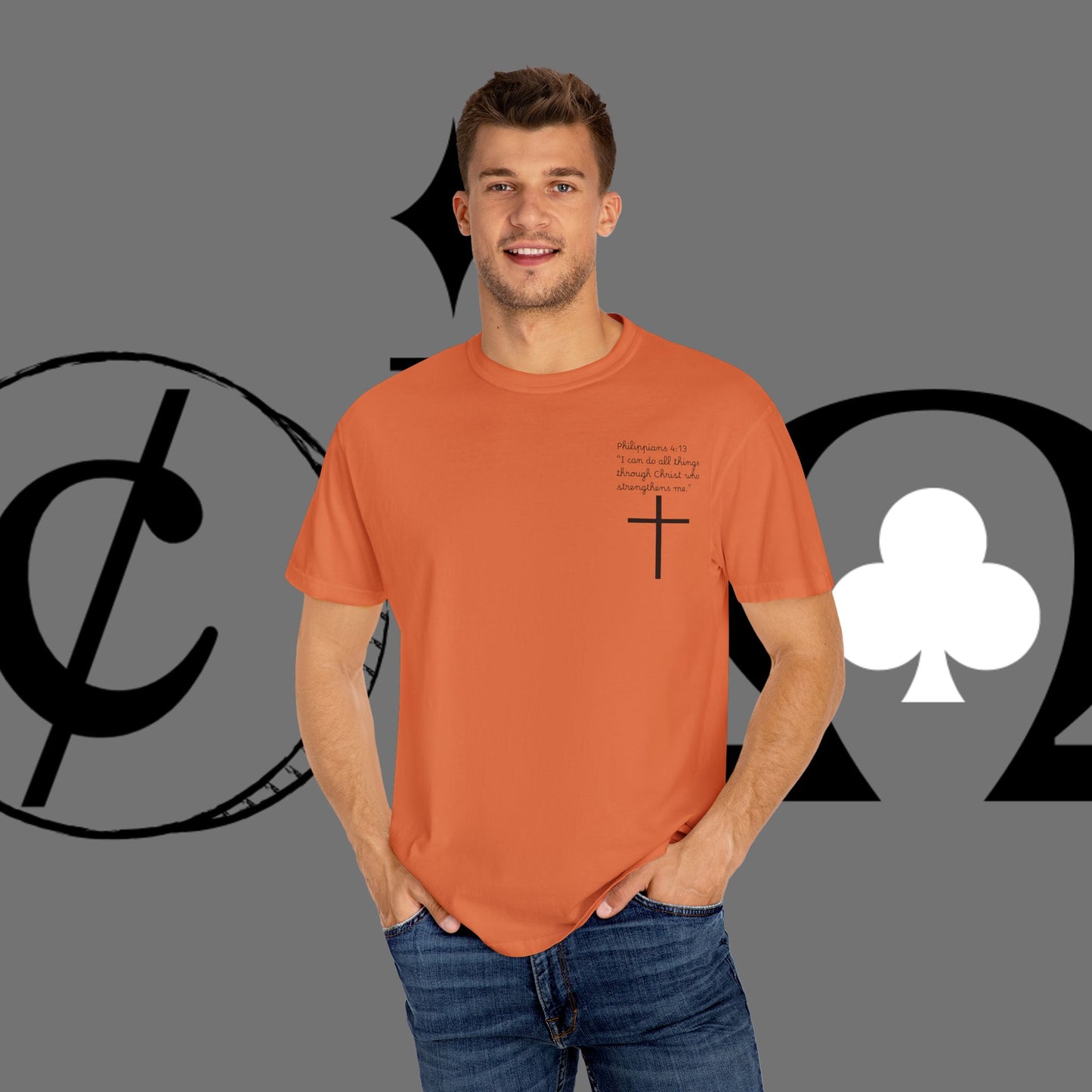 God First Cross T-Shirt — Faith-Based Christian Tee ("God First" Back Print)
