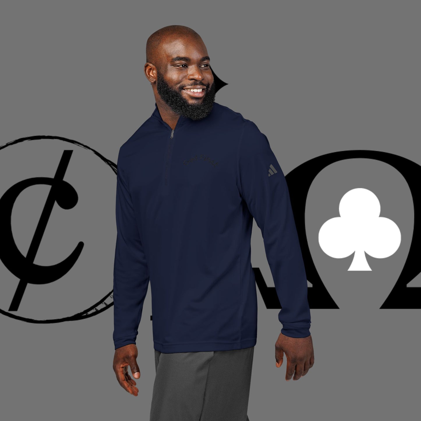 Embroidered 'Good Friend' adidas Quarter-Zip Pullover