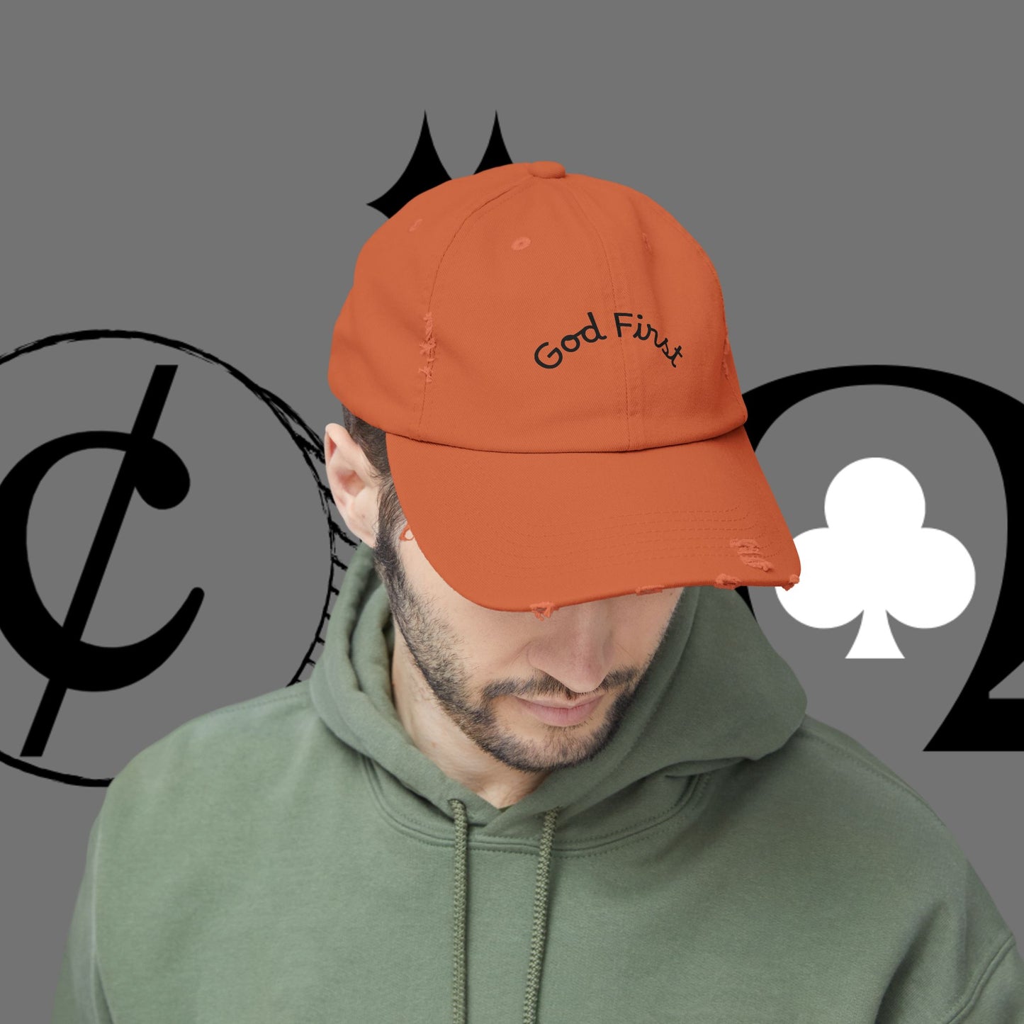 God First Distressed Dad Hat