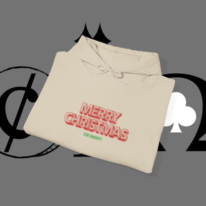 Christmas Hoodie — 'Merry Christmas' Front & 'Naughty is the New Nice' Back Holiday Hoodie
