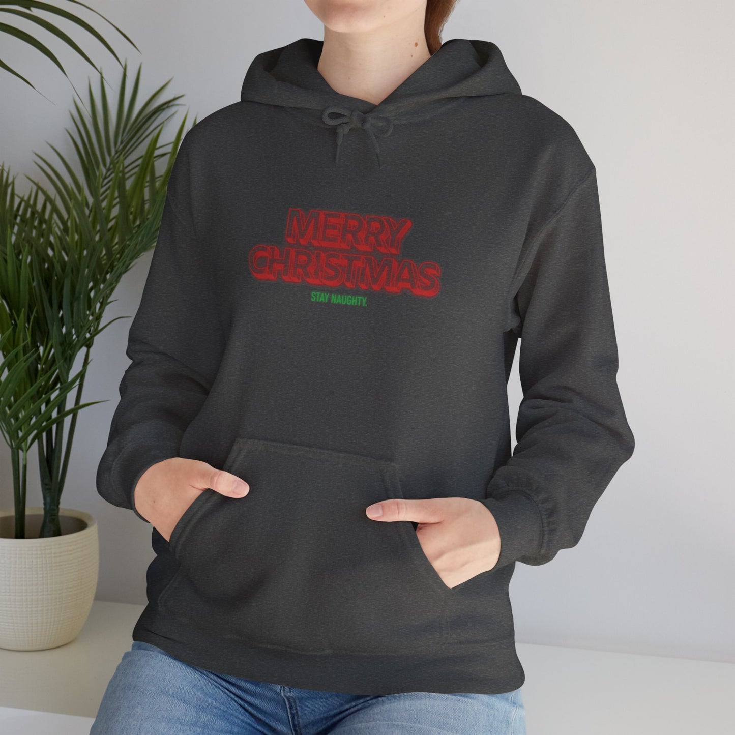Christmas Hoodie — 'Merry Christmas' Front & 'Naughty is the New Nice' Back Holiday Hoodie