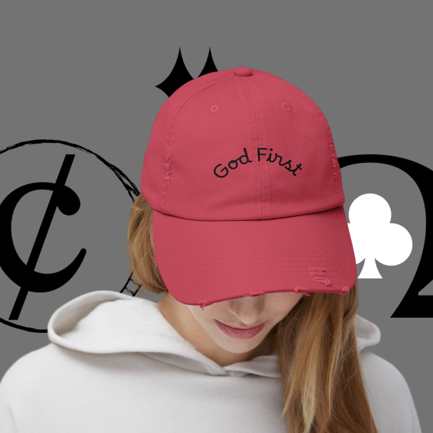 God First Distressed Dad Hat