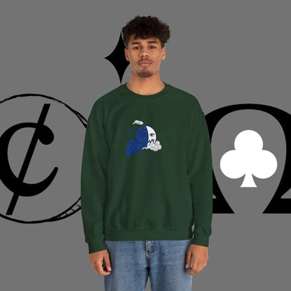 Ocean Wave Crewneck Sweatshirt — Minimal Blue Surf Graphic