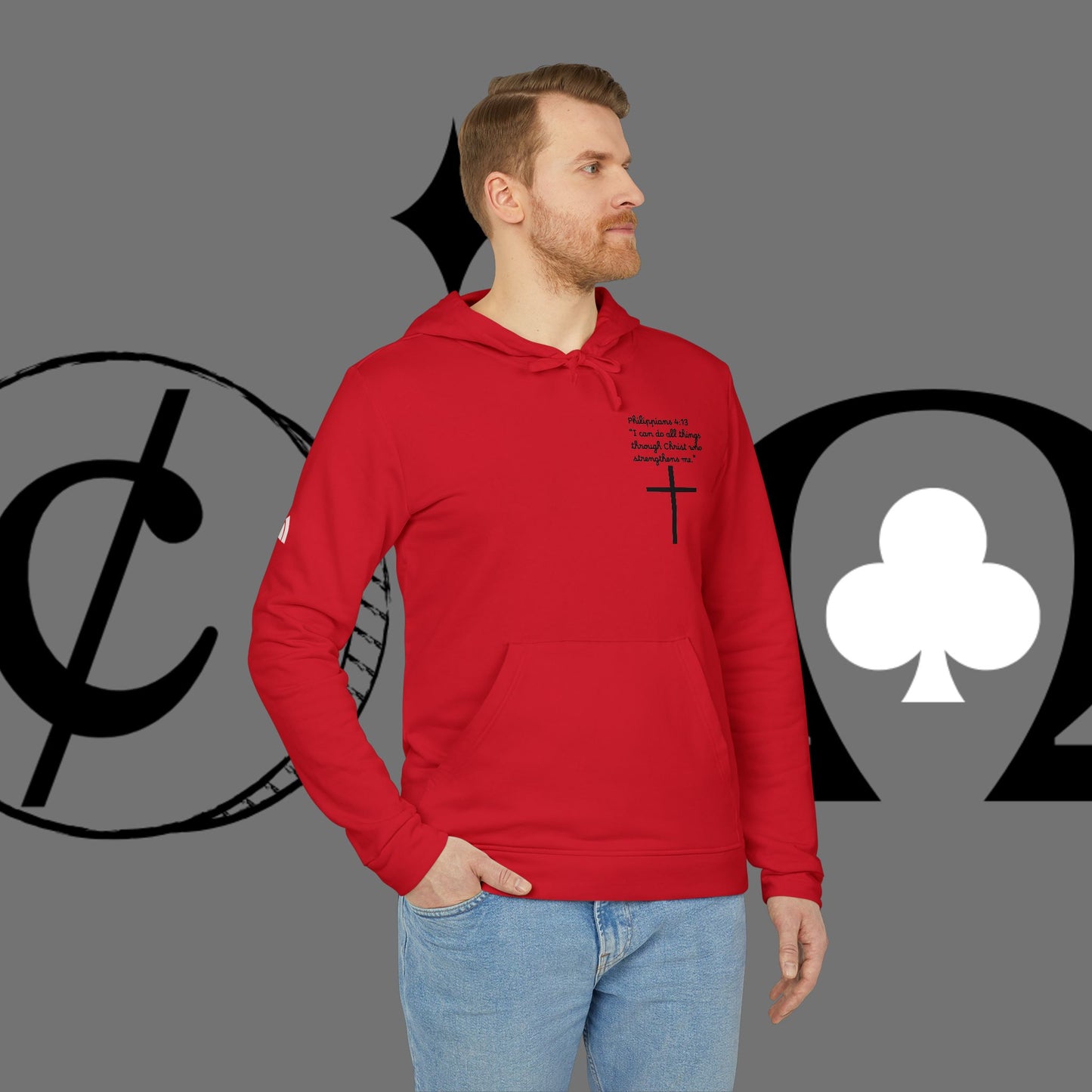 Christian Cross Hoodie — "Go At" Graphic Spiritual Sweatshirt