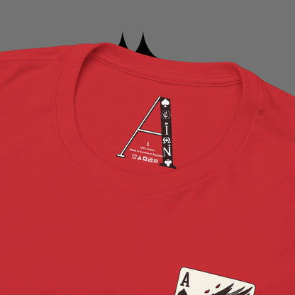 Ace of Crows T‑Shirt — Gothic Playing Card Tee with Raven & Blood Drop Design