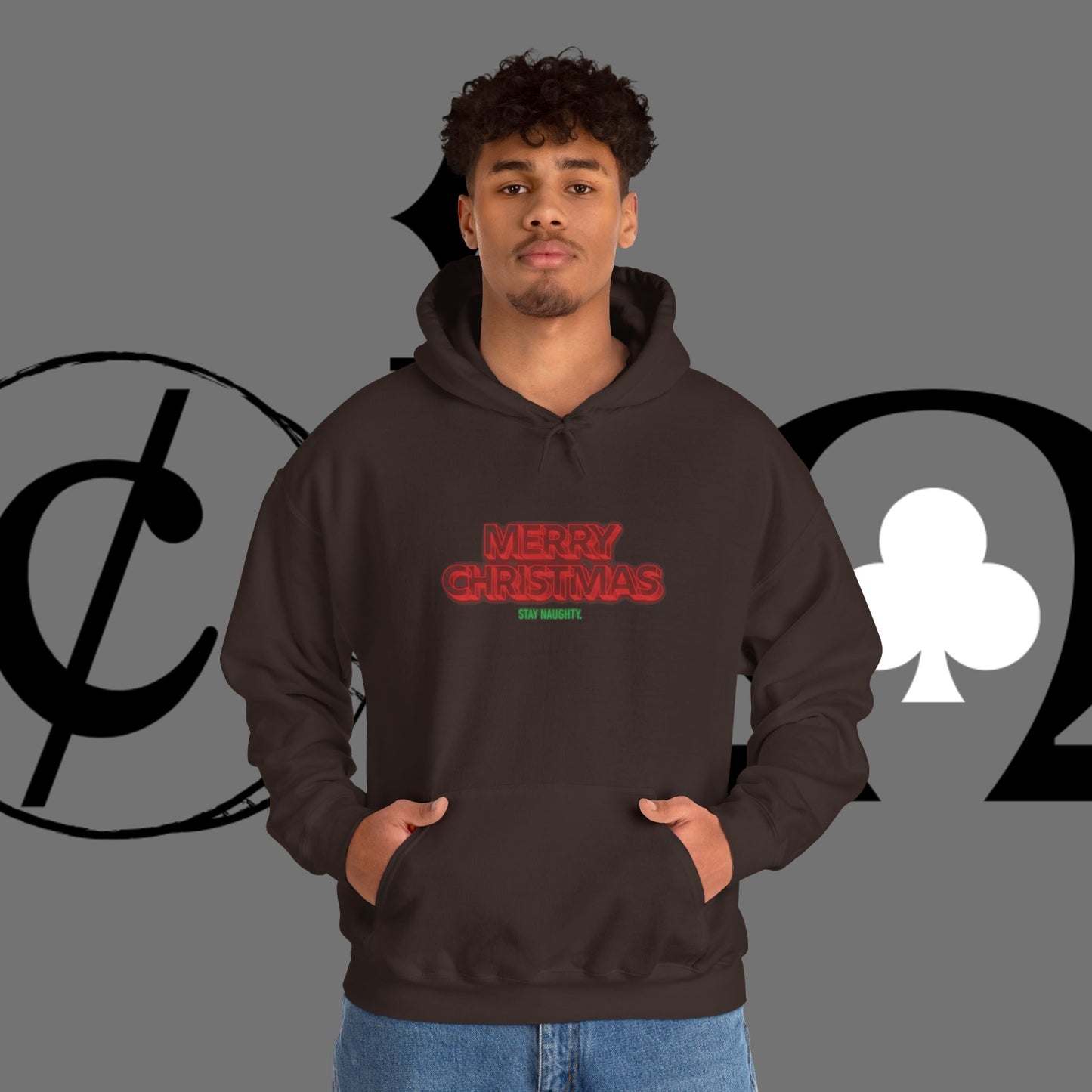 Christmas Hoodie — 'Merry Christmas' Front & 'Naughty is the New Nice' Back Holiday Hoodie