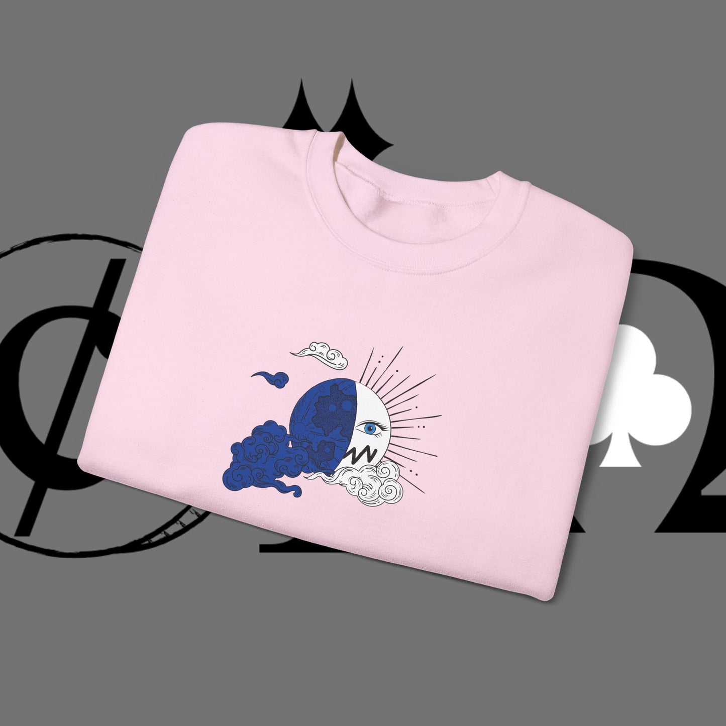 Ocean Wave Crewneck Sweatshirt — Minimal Blue Surf Graphic