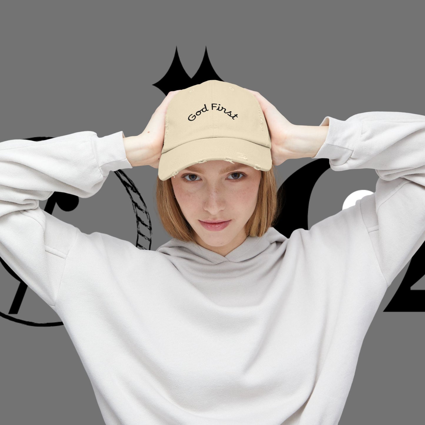 God First Distressed Dad Hat