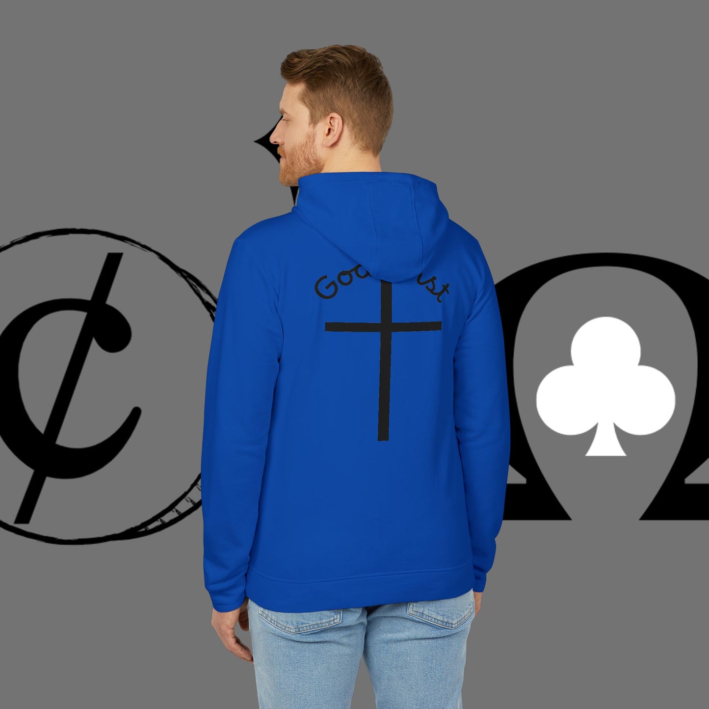 Christian Cross Hoodie — "Go At" Graphic Spiritual Sweatshirt