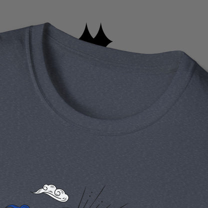 Ocean Wave Graphic T-Shirt — Blue Surf Sunset Design