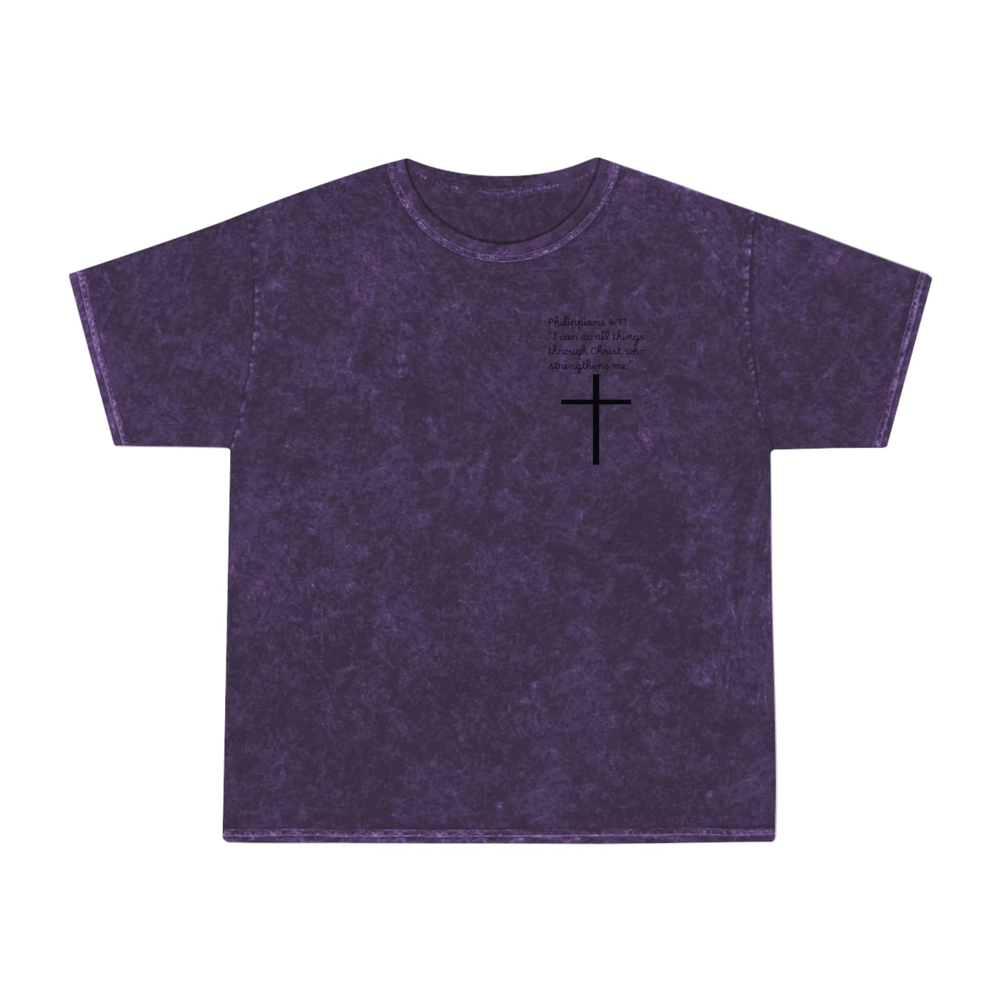 God First Mineral-Wash T-Shirt — Cross Christian Faith Tee