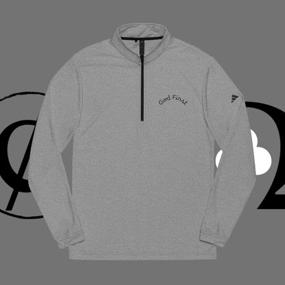 Embroidered 'Good Friend' adidas Quarter-Zip Pullover