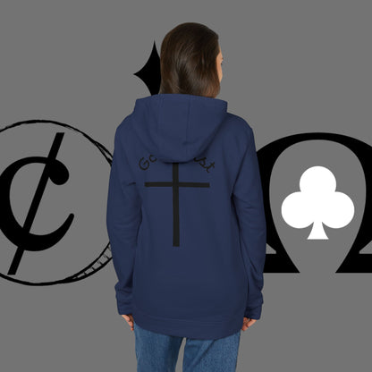 Christian Cross Hoodie — "Go At" Graphic Spiritual Sweatshirt