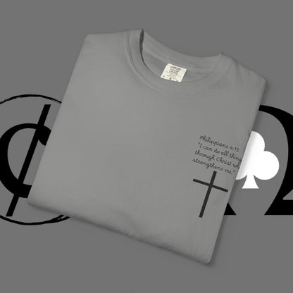 God First Cross T-Shirt — Faith-Based Christian Tee ("God First" Back Print)