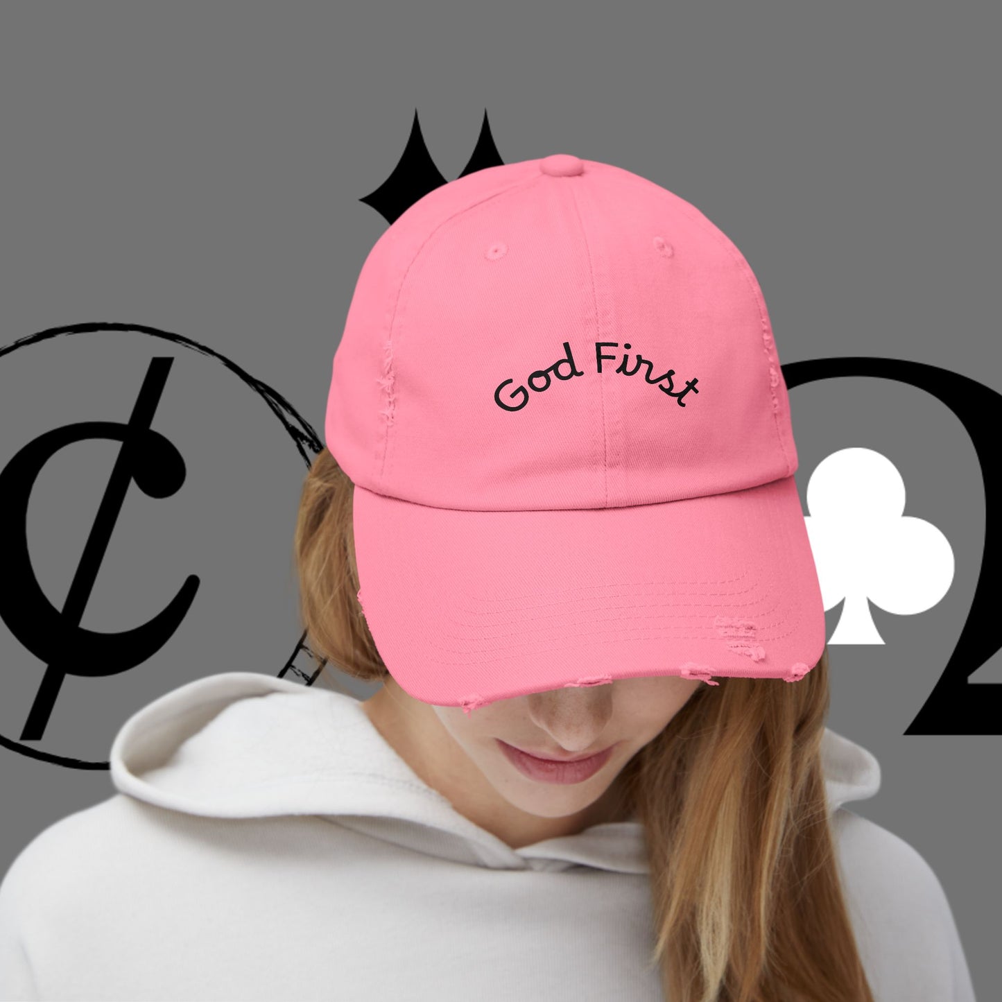 God First Distressed Dad Hat