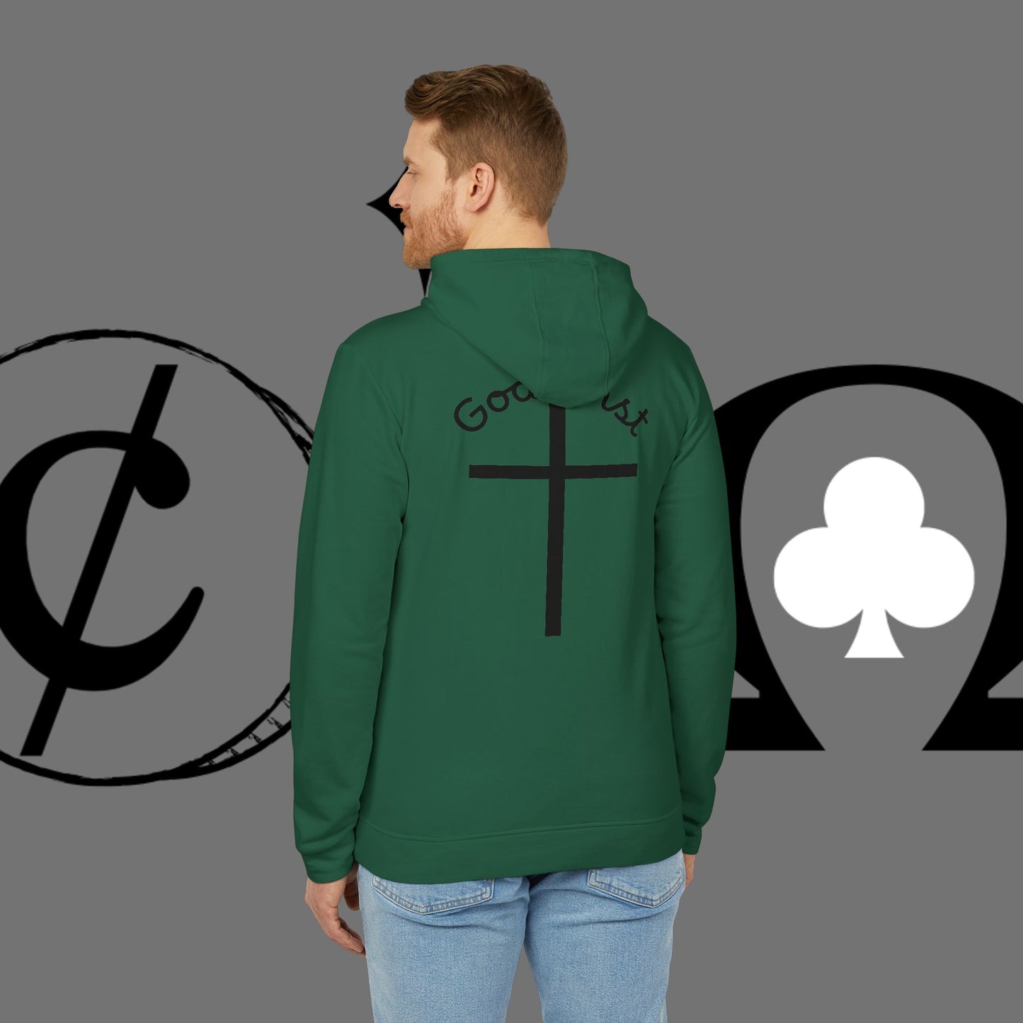 Christian Cross Hoodie — "Go At" Graphic Spiritual Sweatshirt
