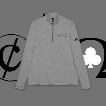 Embroidered 'Good Friend' adidas Quarter-Zip Pullover