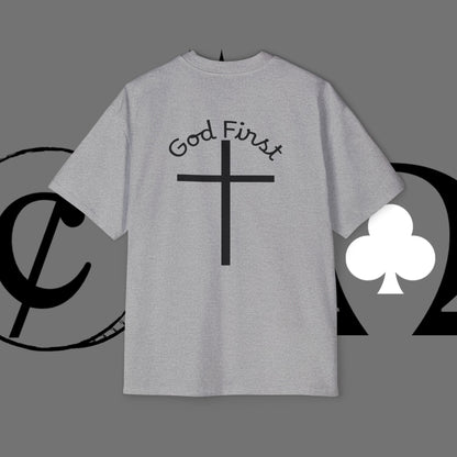 Action Symbol Tee — Minimal Graphic Men's Oversized T-Shirt