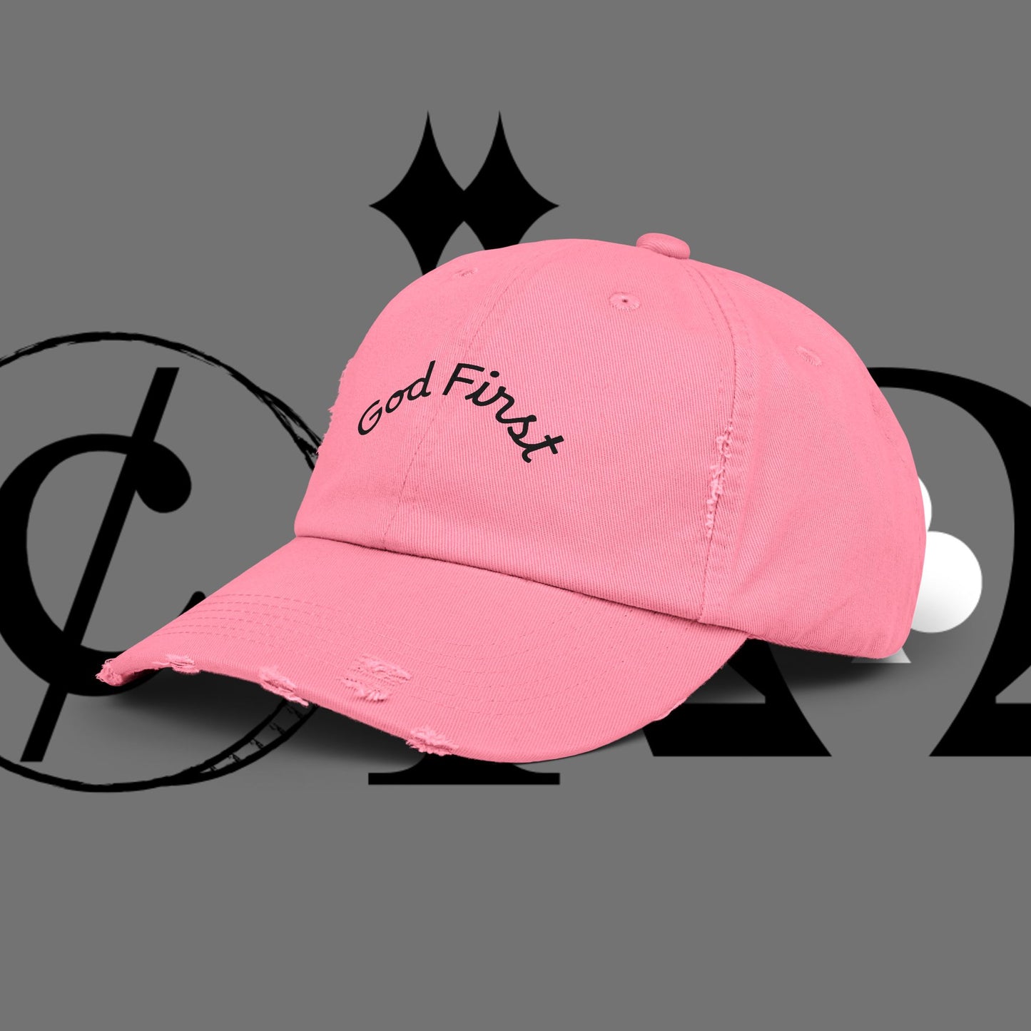 God First Distressed Dad Hat