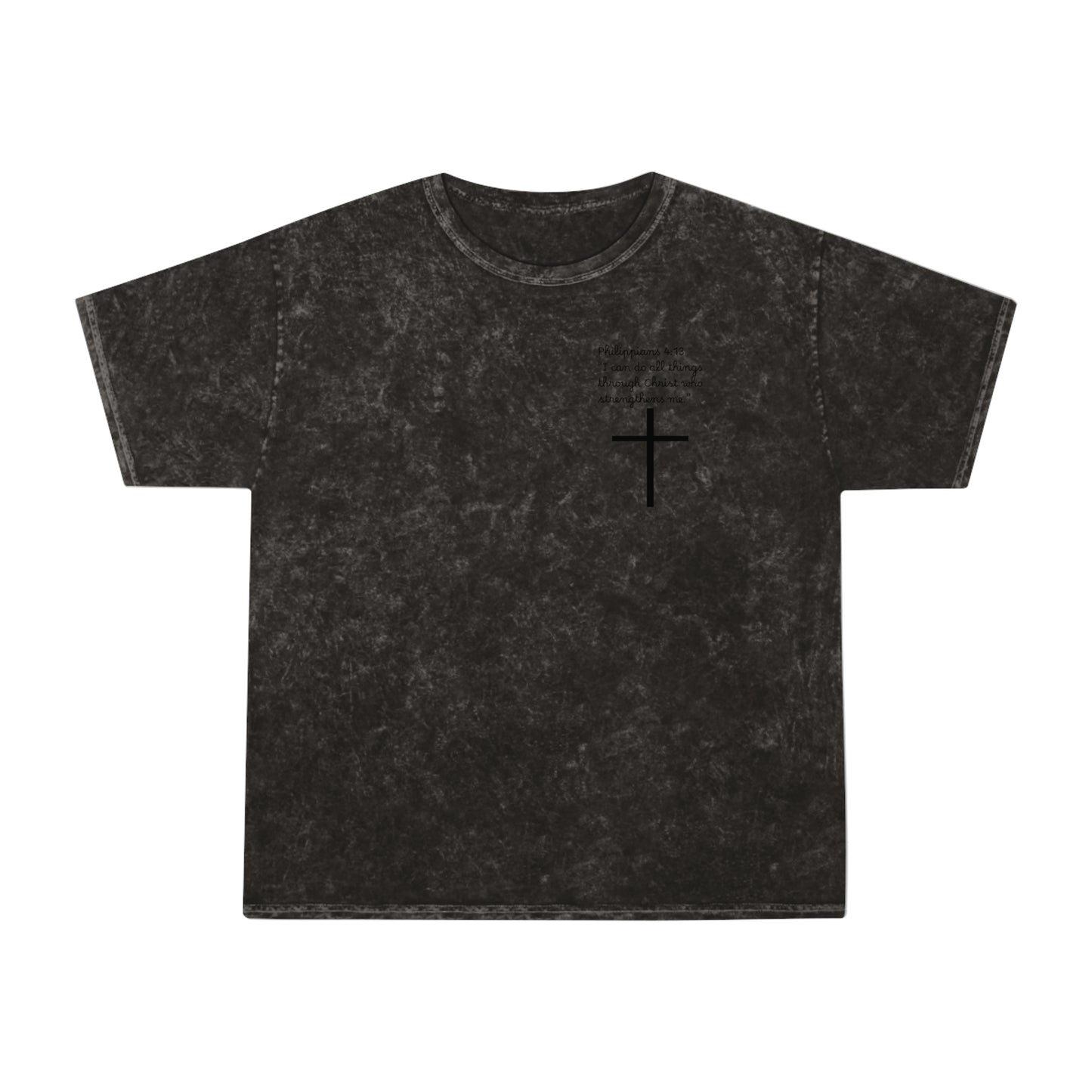 God First Mineral-Wash T-Shirt — Cross Christian Faith Tee