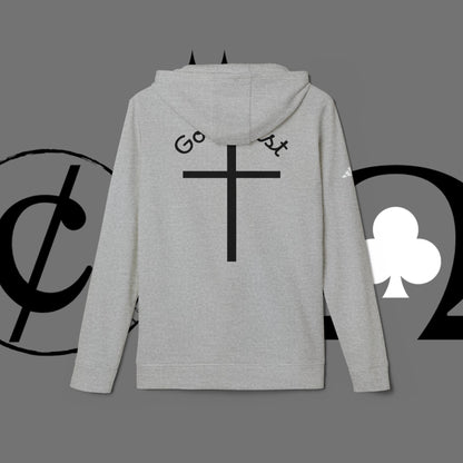 Christian Cross Hoodie — "Go At" Graphic Spiritual Sweatshirt
