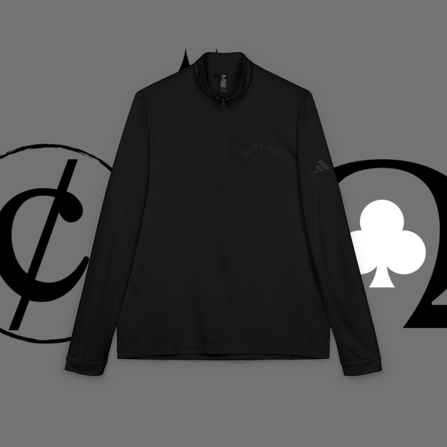 Embroidered 'Good Friend' adidas Quarter-Zip Pullover