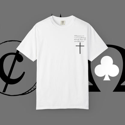 God First Cross T-Shirt — Faith-Based Christian Tee ("God First" Back Print)