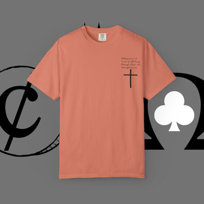 God First Cross T-Shirt — Faith-Based Christian Tee ("God First" Back Print)