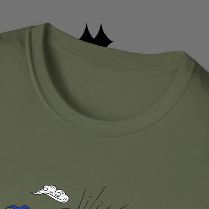 Ocean Wave Graphic T-Shirt — Blue Surf Sunset Design