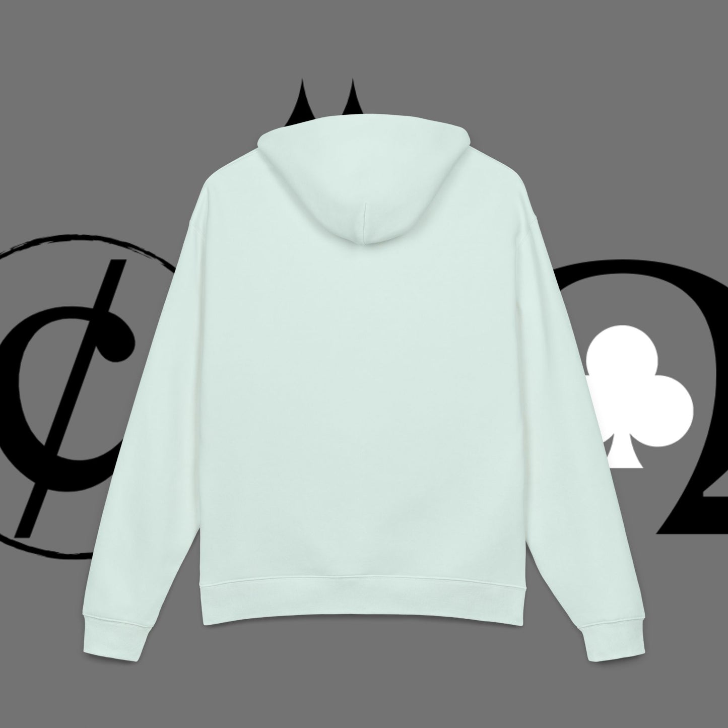 Diamond Floral Hoodie — Minimal White Relaxed Hoodie with Black Floral Emblem