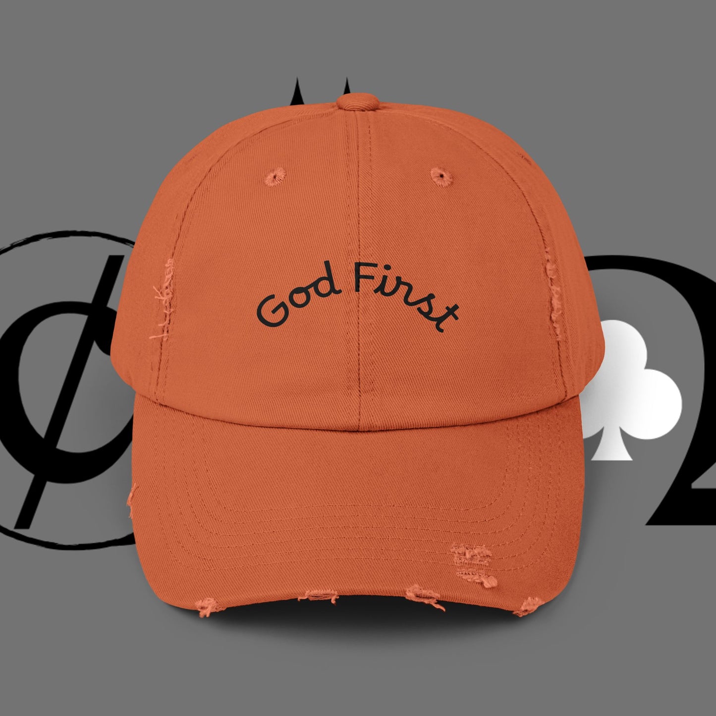 God First Distressed Dad Hat