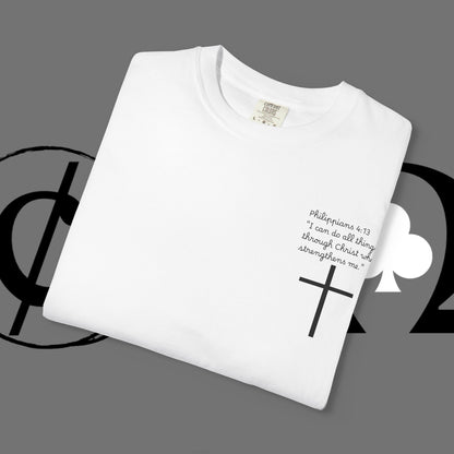 God First Cross T-Shirt — Faith-Based Christian Tee ("God First" Back Print)