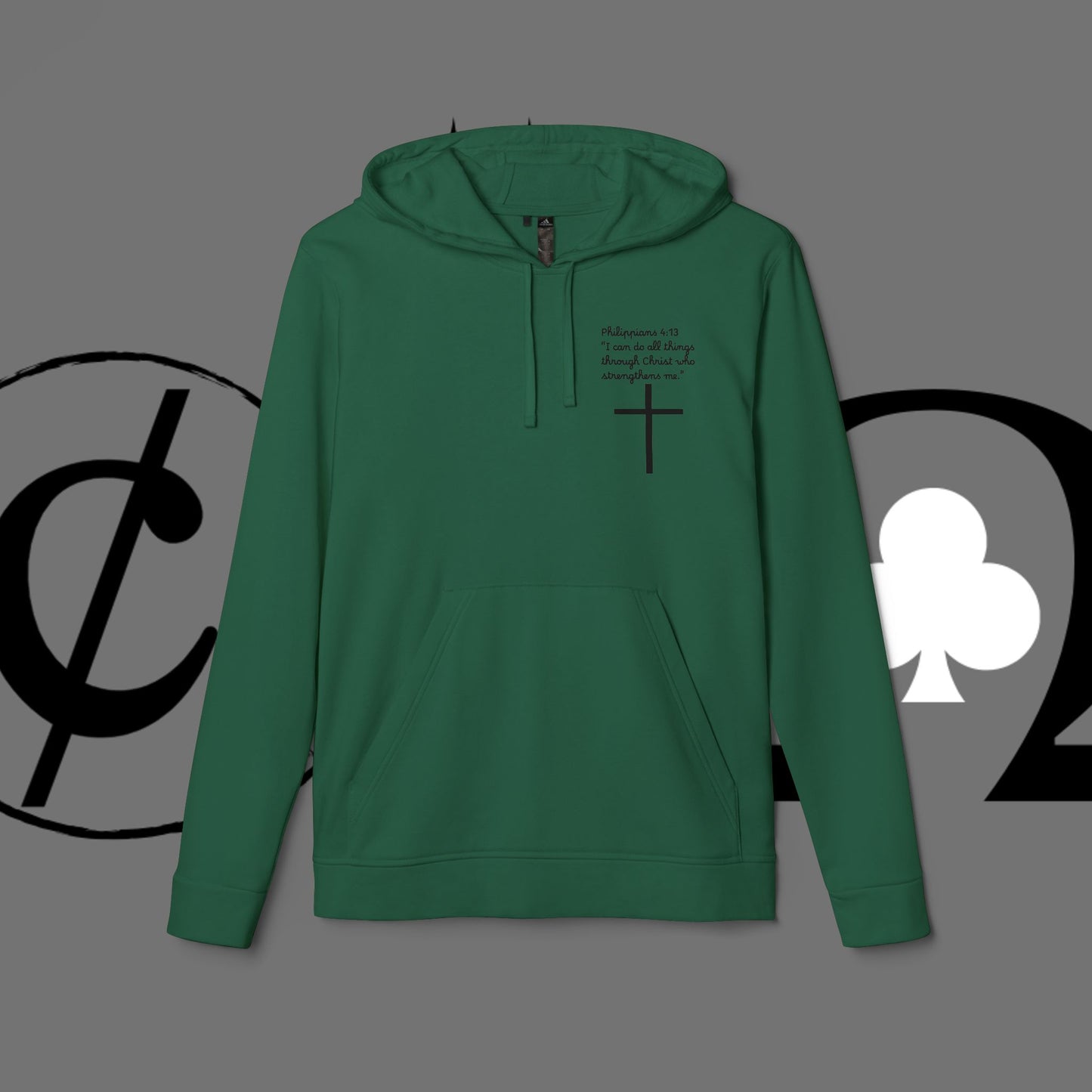 Christian Cross Hoodie — "Go At" Graphic Spiritual Sweatshirt