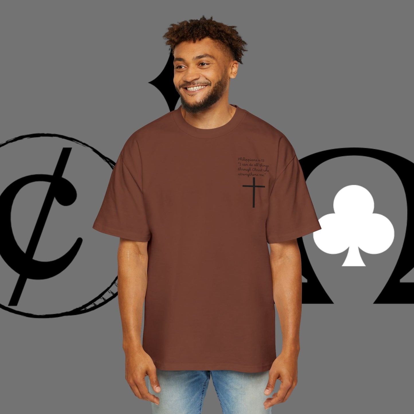 Action Symbol Tee — Minimal Graphic Men's Oversized T-Shirt