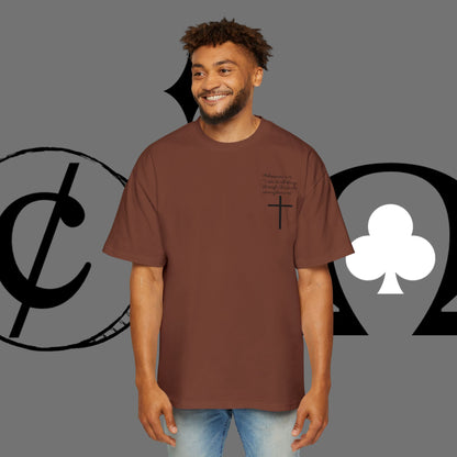 Action Symbol Tee — Minimal Graphic Men's Oversized T-Shirt