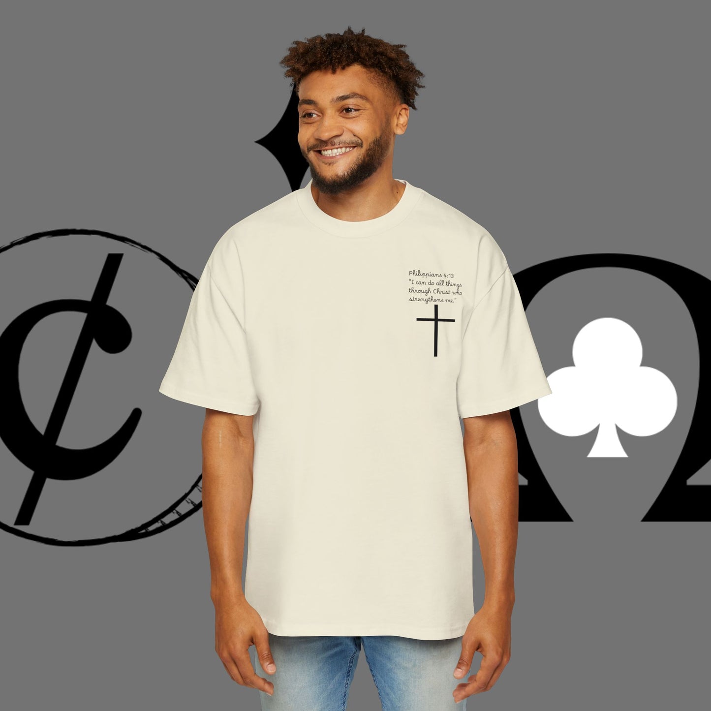 Action Symbol Tee — Minimal Graphic Men's Oversized T-Shirt